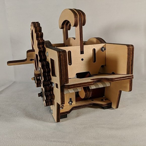 KiwiCo Card Shuffling Machine Shuffler Wood Kiwi Co Build your own RETIRED BUILT - Picture 4 of 9